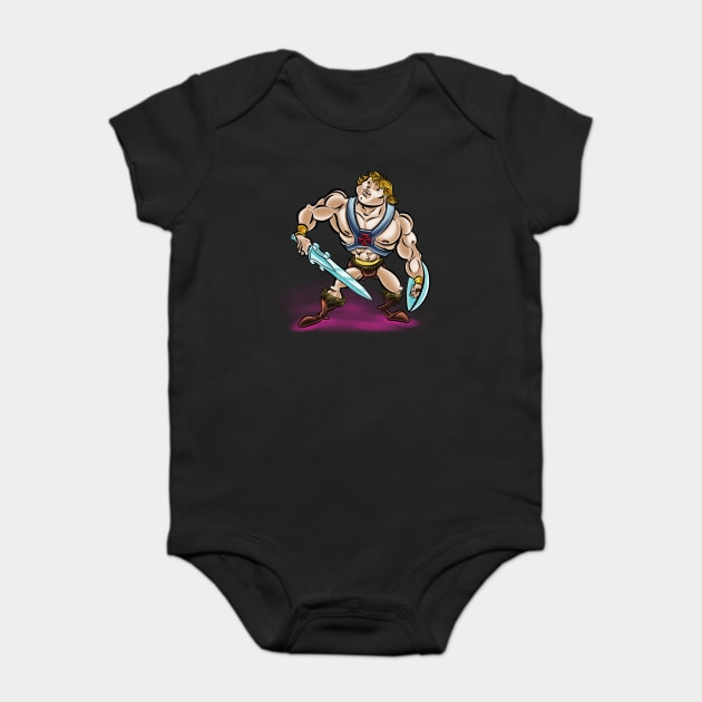 He MAN Baby Bodysuit by majanation